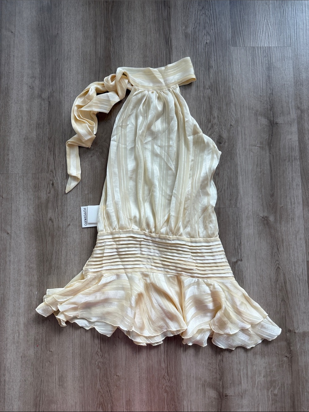 Peppermayo Yellow Halter Mini Dress